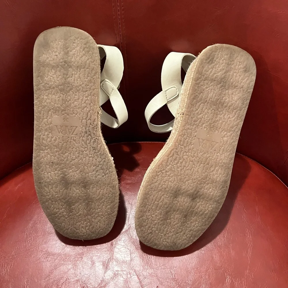 ZARA women beige espadrilles sandals/size 6 - Picture 11 of 14